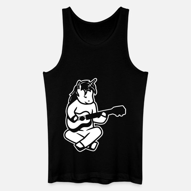 Einhorn Ukulelist - Männer Bio Tank Top - Schwarz
