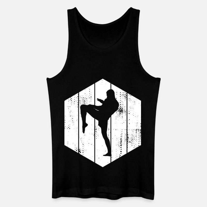 Kickboxer Zeichnung - Männer Bio Tank Top - Schwarz