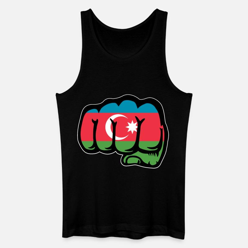 Aserbaidschan Flagge Faust Hand - Männer Bio Tank Top - Schwarz