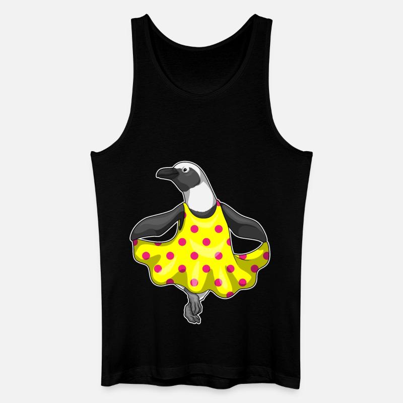 Pinguin Polka Dots Kleid - Männer Bio Tank Top - Schwarz