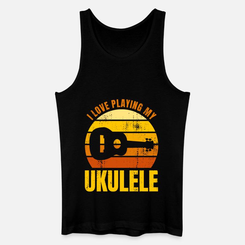 Motivierender Ukulele Spruch - Männer Bio Tank Top - Schwarz