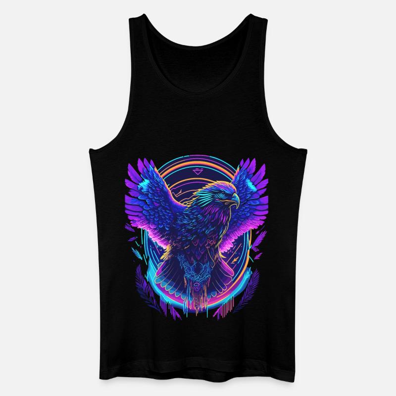 Flying Eagle Synthwave - Men’s Organic Tank Top - black