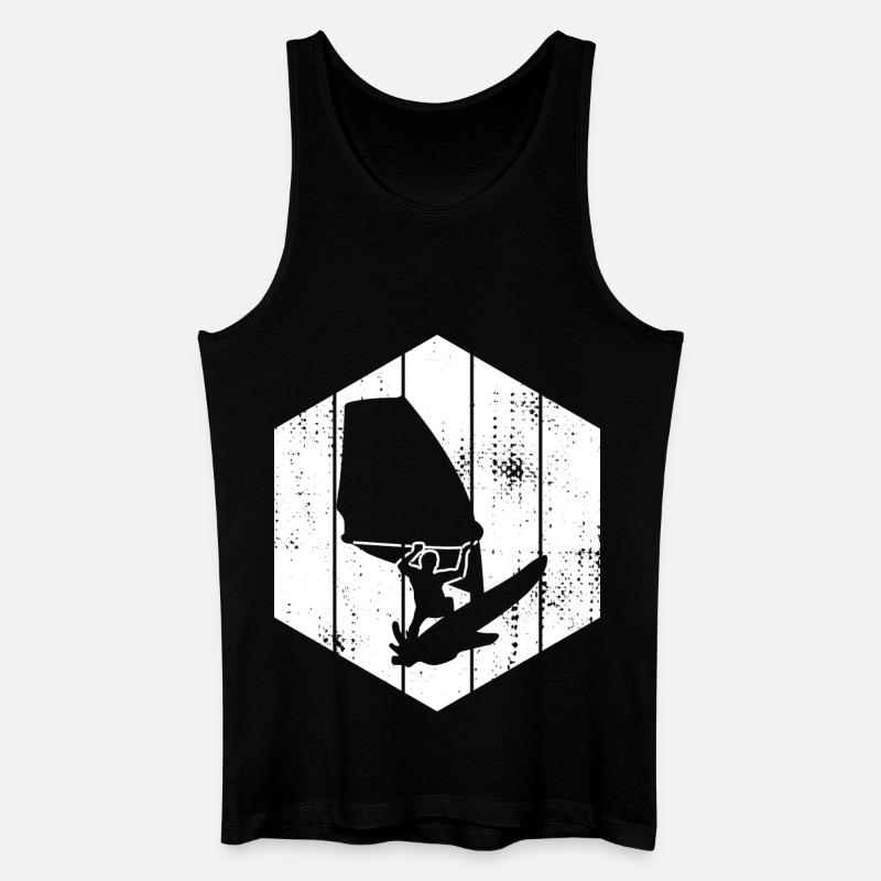 Lustiger Windsurfer - Männer Bio Tank Top - Schwarz