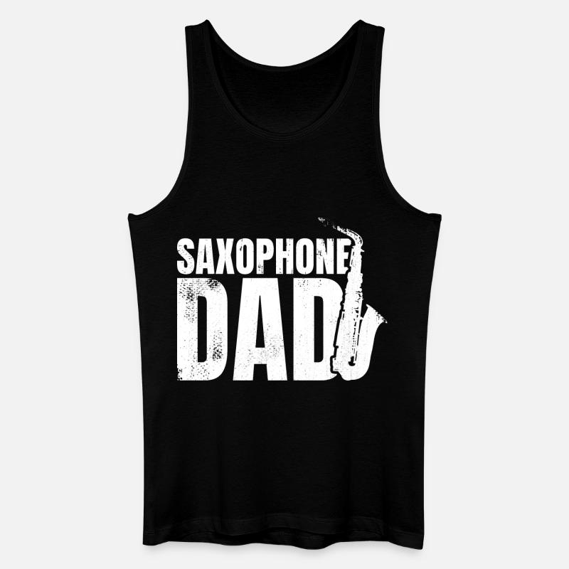 Saxophonist Vater - Männer Bio Tank Top - Schwarz