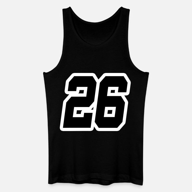 Nummer sechsundzwanzig 26 - Männer Bio Tank Top - Schwarz