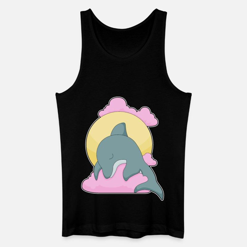 Delfin Mond Wolken - Männer Bio Tank Top - Schwarz