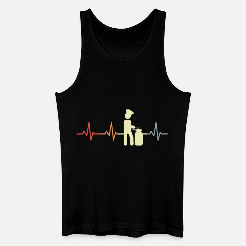 Kochen Strichmännchen Herzklopfen - Männer Bio Tank Top - Schwarz