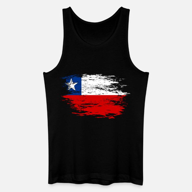Chile flag used - Men’s Organic Tank Top - black