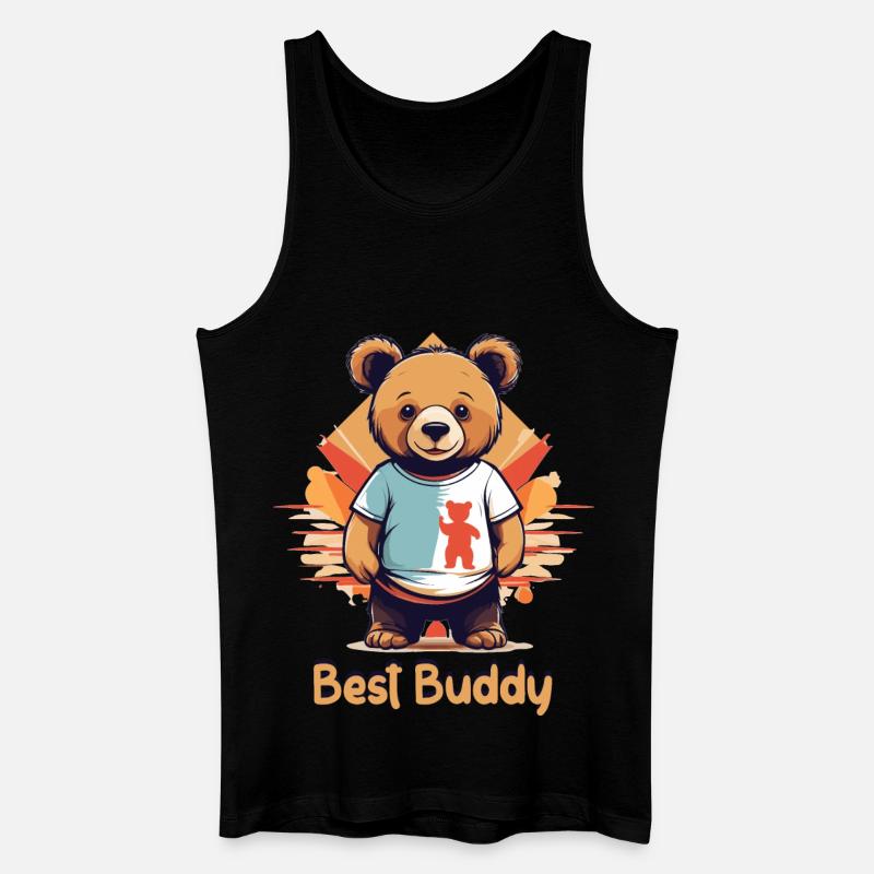 Teddybär mein bester Kumpel - Männer Bio Tank Top - Schwarz
