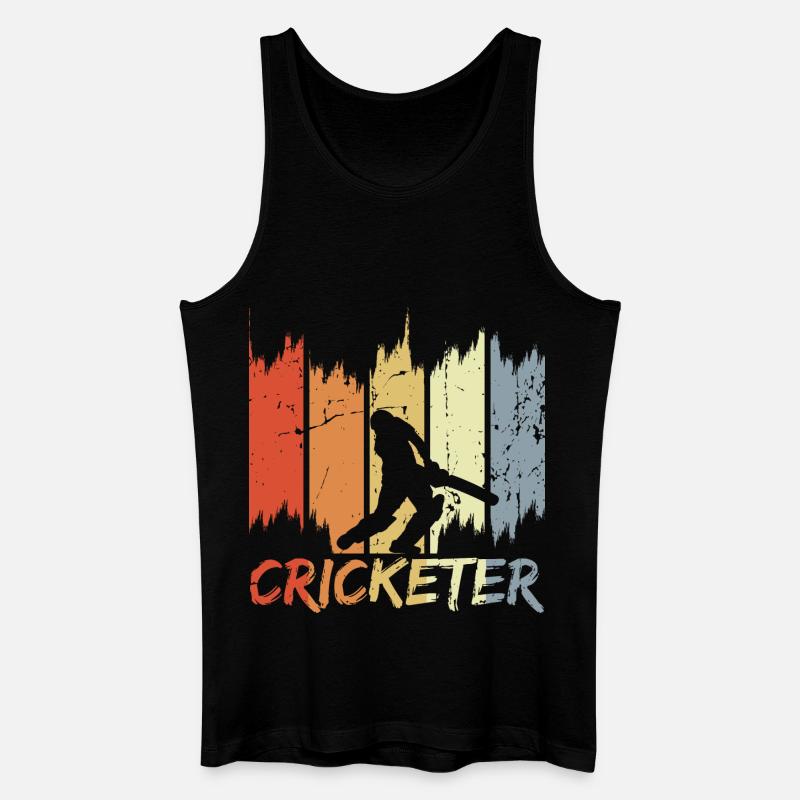 Retro Kricketspieler - Männer Bio Tank Top - Schwarz