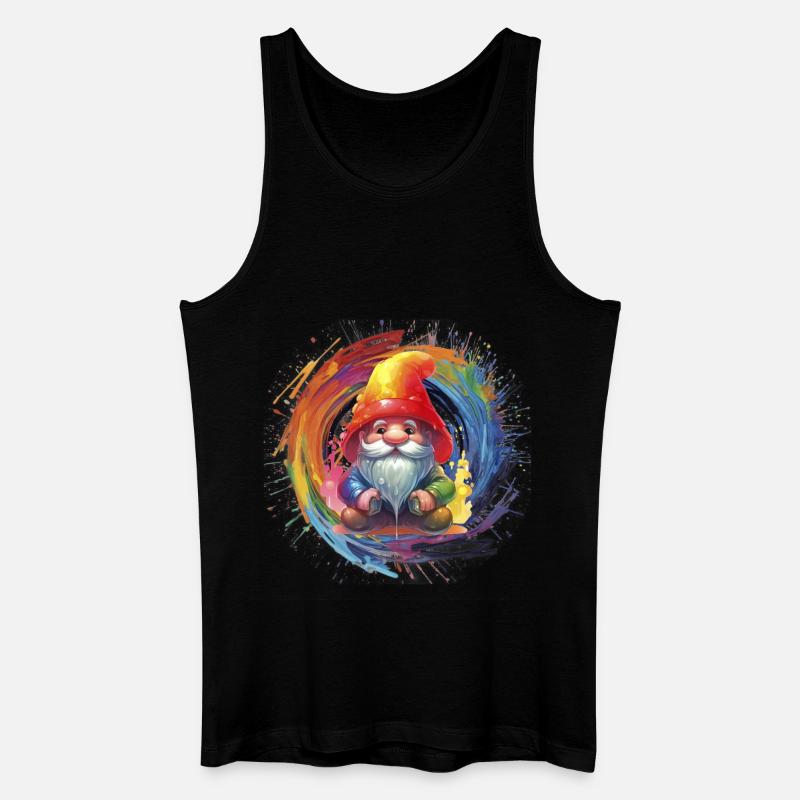 Bunter Weihnachtszwerg Zauberer - Männer Bio Tank Top - Schwarz