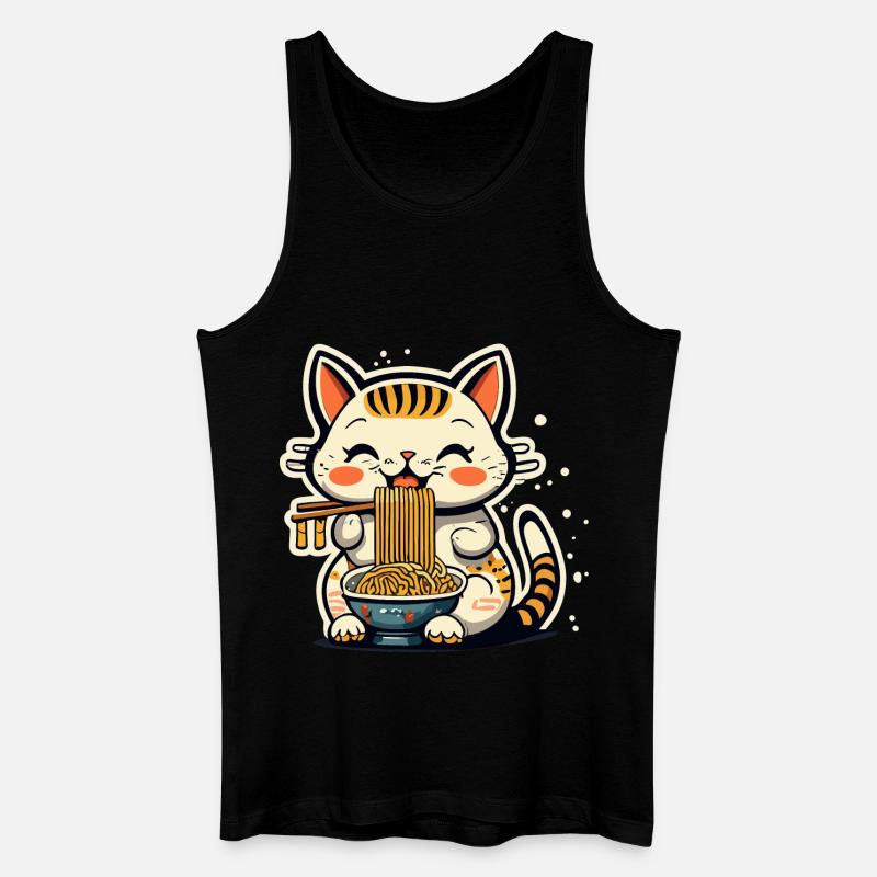 Ramen Cat - Männer Bio Tank Top - Schwarz