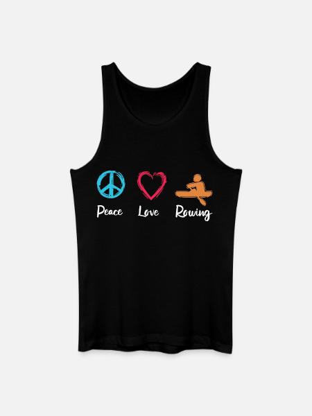 Peace, Love, Rowing - Men’s Organic Tank Top - black