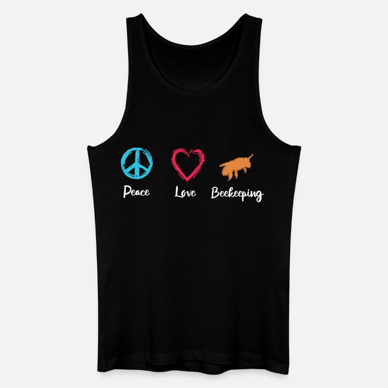 Frieden Liebe Imkerei - Männer Bio Tank Top - Schwarz