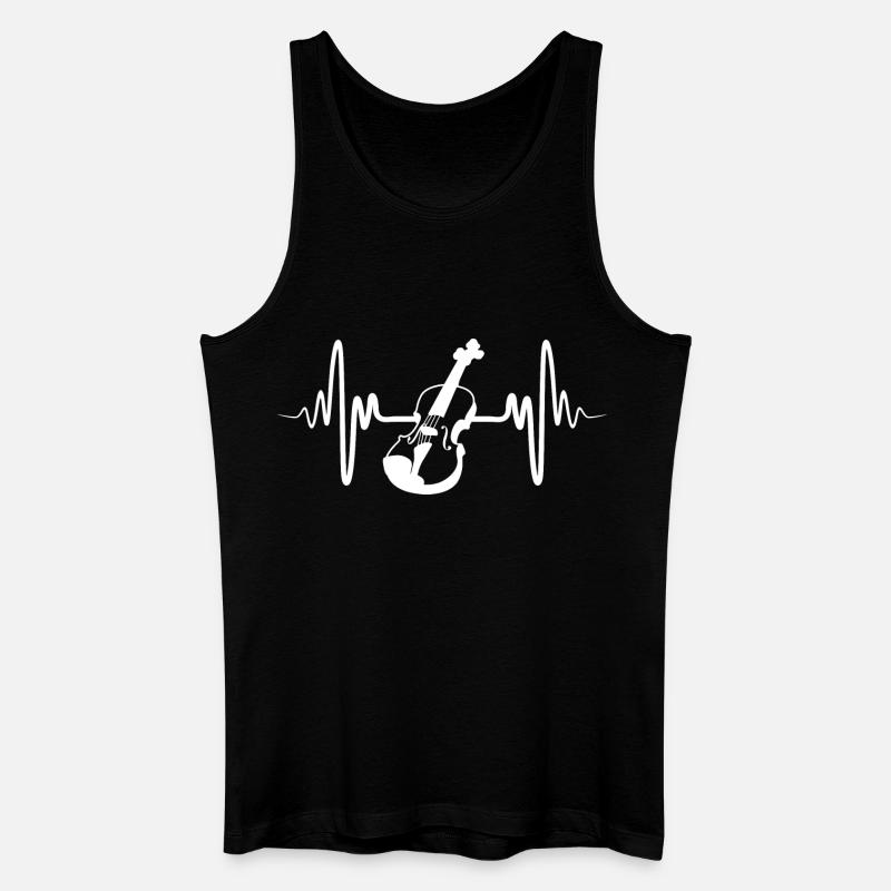 Retro Violine - Männer Bio Tank Top - Schwarz
