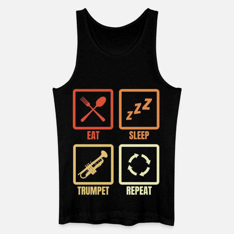 Eat Sleep Trumpet Repeat - Männer Bio Tank Top - Schwarz