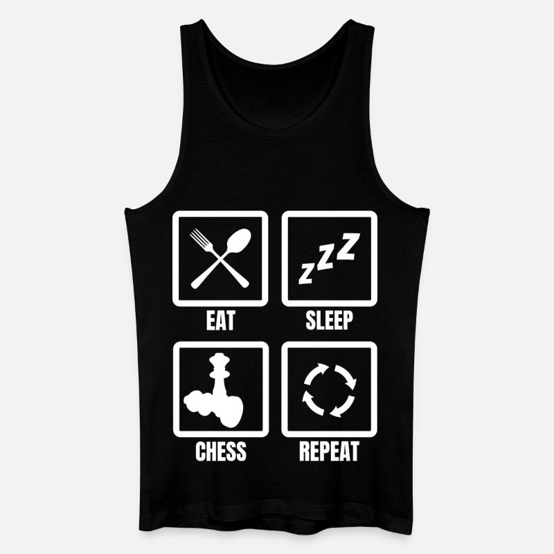 Eating, sleeping, chess, repeating - Men’s Organic Tank Top - black
