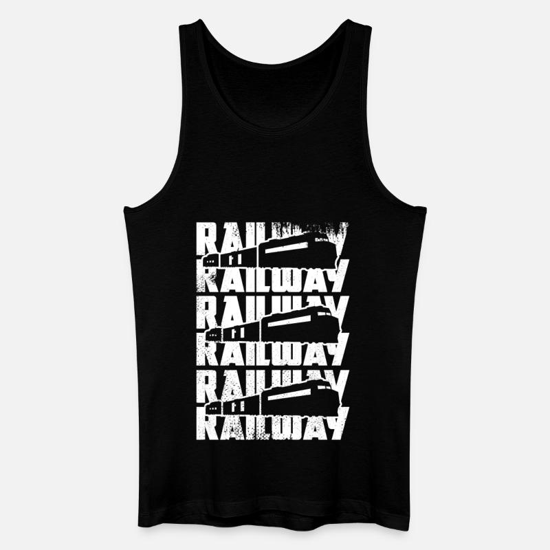 Zug Skizze - Männer Bio Tank Top - Schwarz