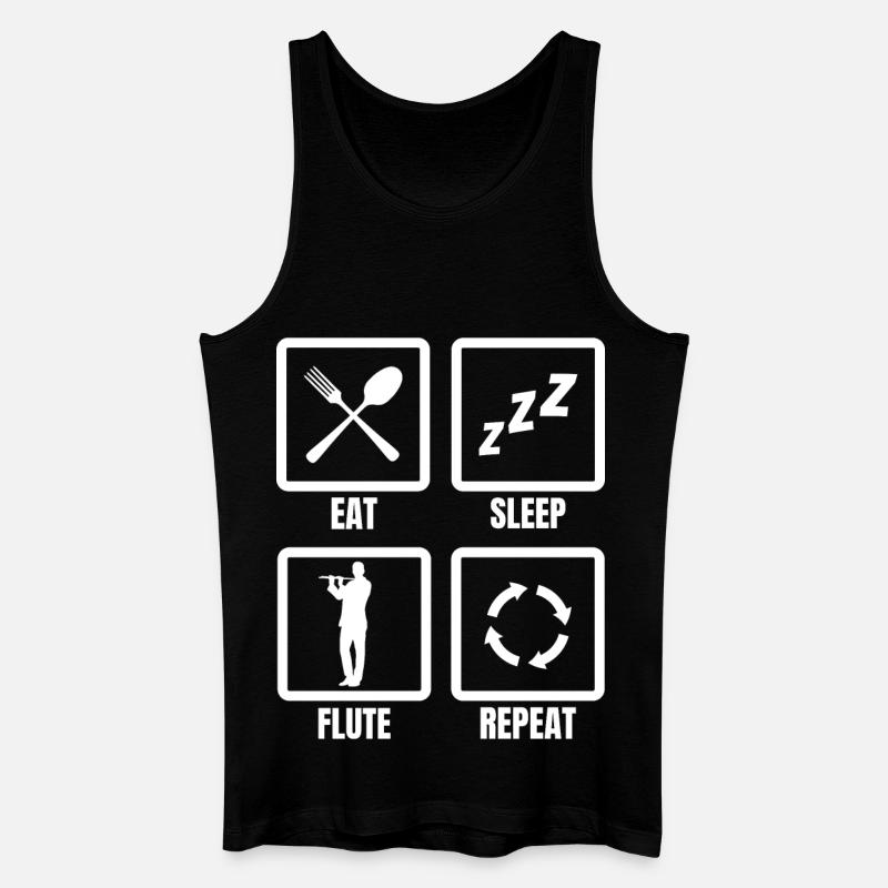 Manger Sommeil Flûte Répéter - Débardeur bio Homme - noir