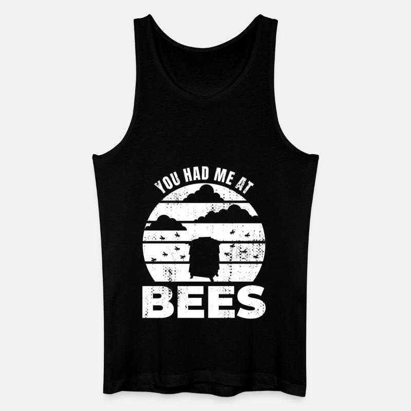 Du hattest mich bei Bienen - Männer Bio Tank Top - Schwarz