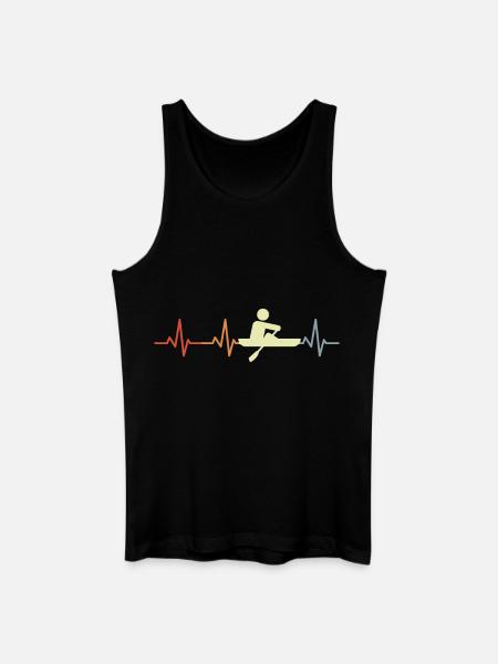 Rowing Stick Figure Heart Rate Line - Men’s Organic Tank Top - black