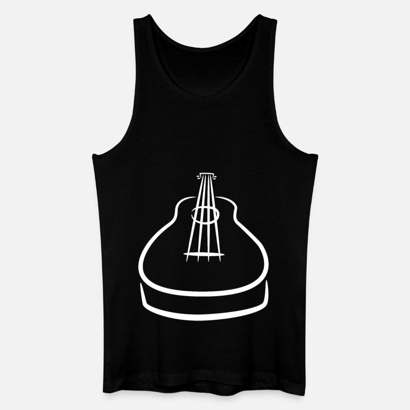 Ukulele Zeichnung - Männer Bio Tank Top - Schwarz