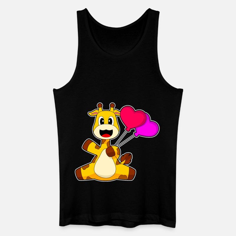 Giraffe Luftballon - Männer Bio Tank Top - Schwarz