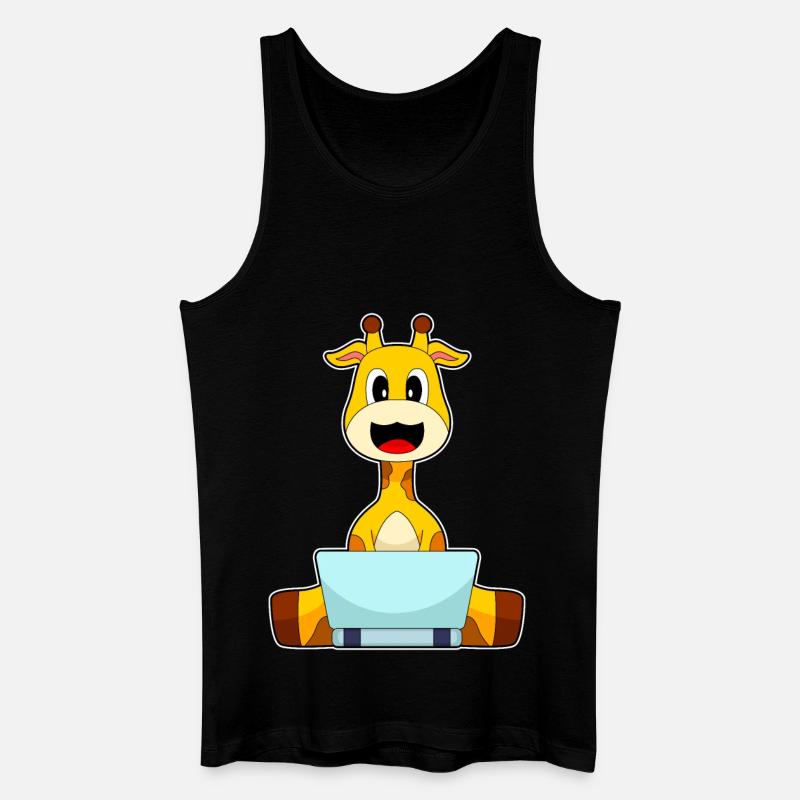 Giraffe Laptop - Männer Bio Tank Top - Schwarz