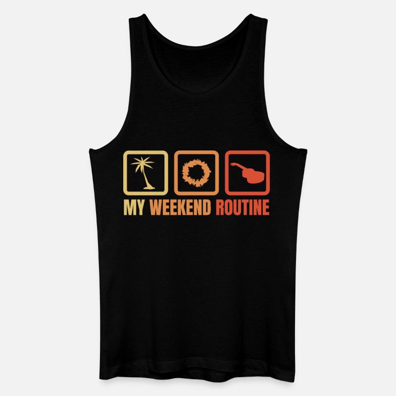 Meine Wochenendroutine - Männer Bio Tank Top - Schwarz