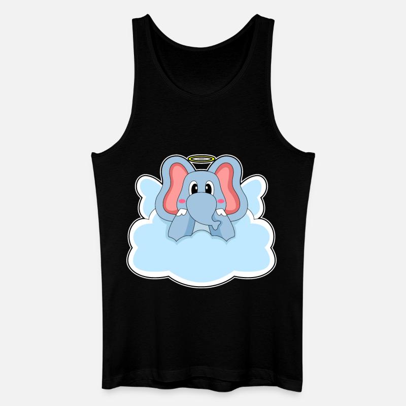 Elefant Engel Wolken - Männer Bio Tank Top - Schwarz