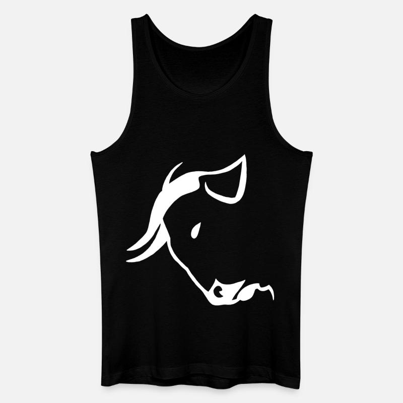 Weißer Stierkopf - Männer Bio Tank Top - Schwarz