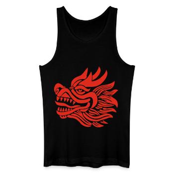 Tête de dragon chinois (rouge) - Débardeur bio Homme - noir - Devant