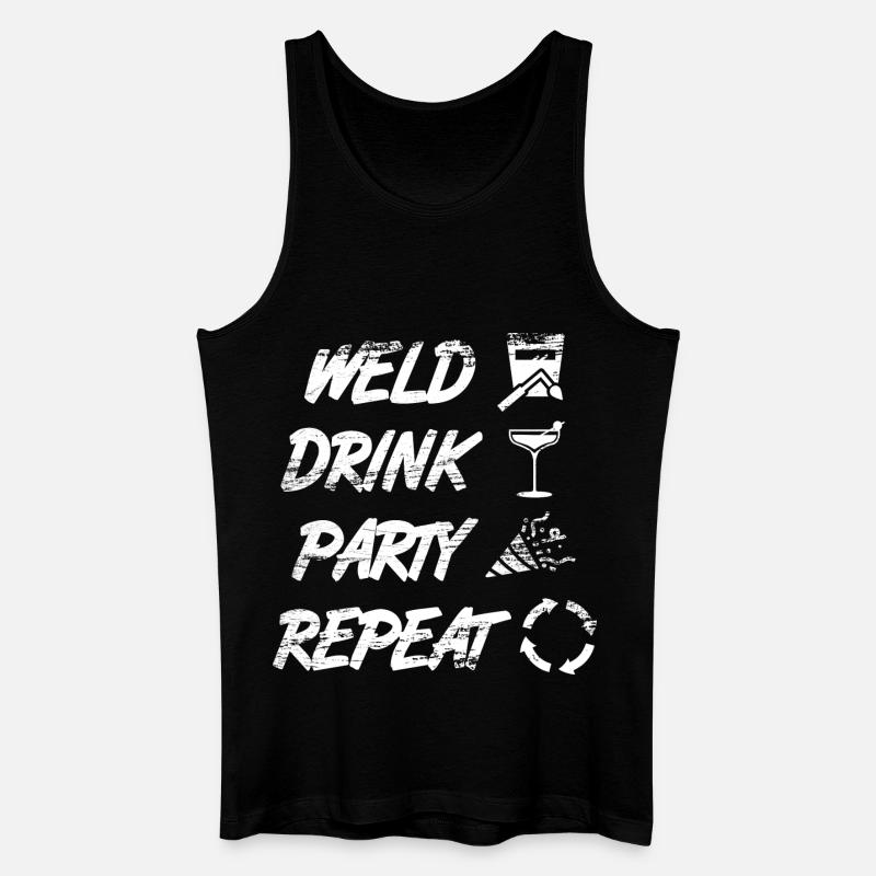 welding, drinking, celebrating, repeating - Men’s Organic Tank Top - black