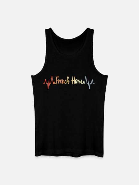 Retro Horn Herzschlag - Männer Bio Tank Top - Schwarz