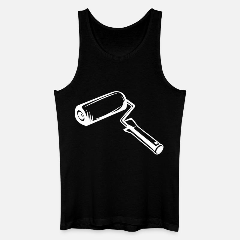 Farbroller Zeichnung - Männer Bio Tank Top - Schwarz