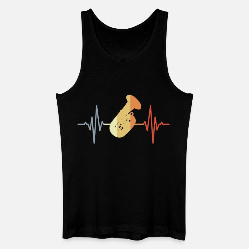 Tuba Herzschlag - Männer Bio Tank Top - Schwarz