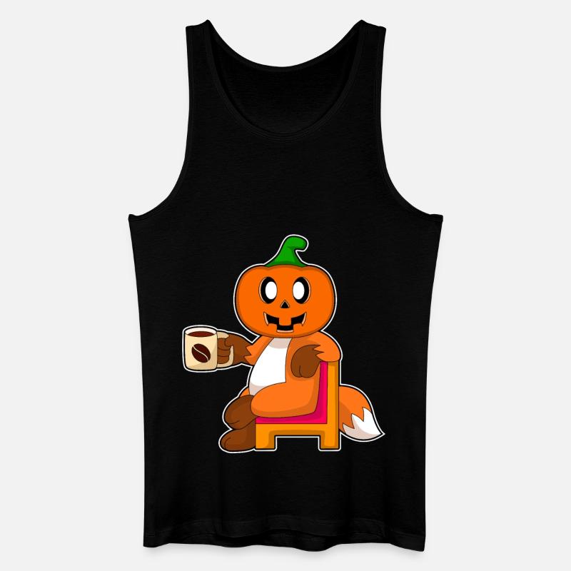 Fuchs Halloween Kürbis Kaffee - Männer Bio Tank Top - Schwarz