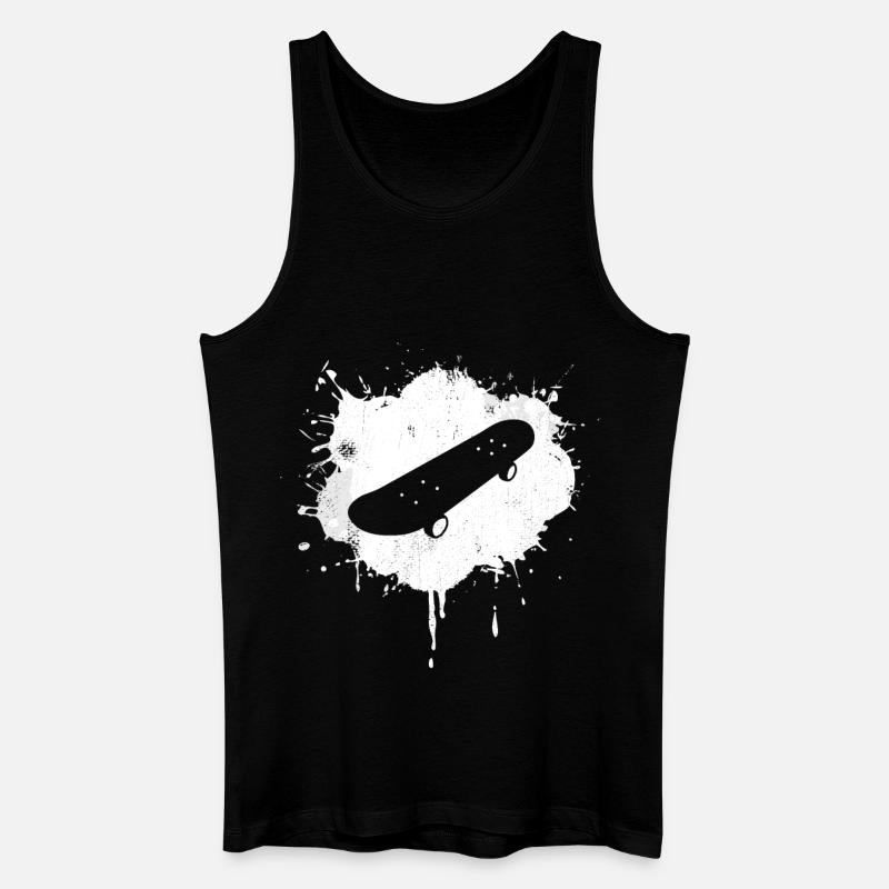 Skateboard Skizze - Männer Bio Tank Top - Schwarz