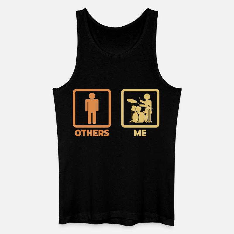 Drummer Strichmännchen - Männer Bio Tank Top - Schwarz