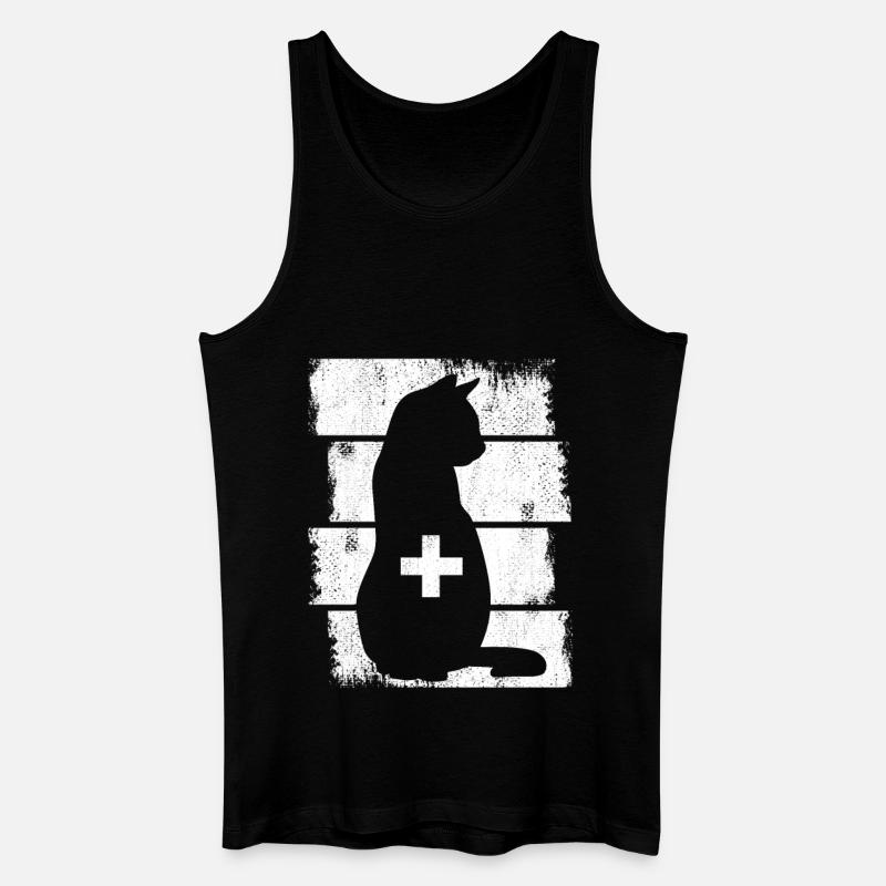 Katzen Tierarzt - Männer Bio Tank Top - Schwarz