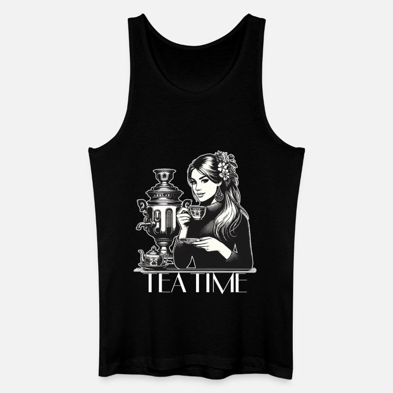 Samowar Teezeit Frau Geschenk - Männer Bio Tank Top - Schwarz