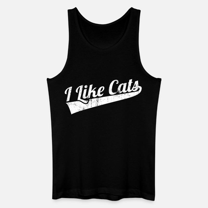 Ich mag Katzen - Männer Bio Tank Top - Schwarz