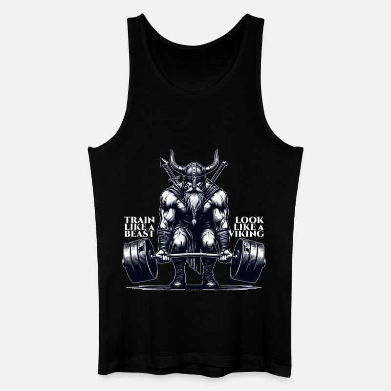 Wikinger Kreuzheben Geschenk - Männer Bio Tank Top - Schwarz