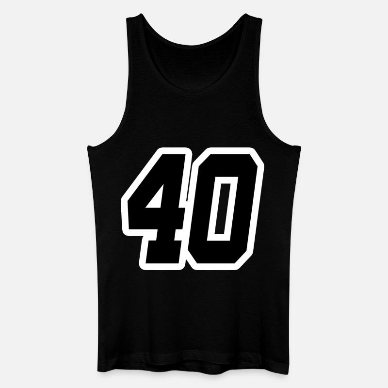 Nummer vierzig 40 - Männer Bio Tank Top - Schwarz