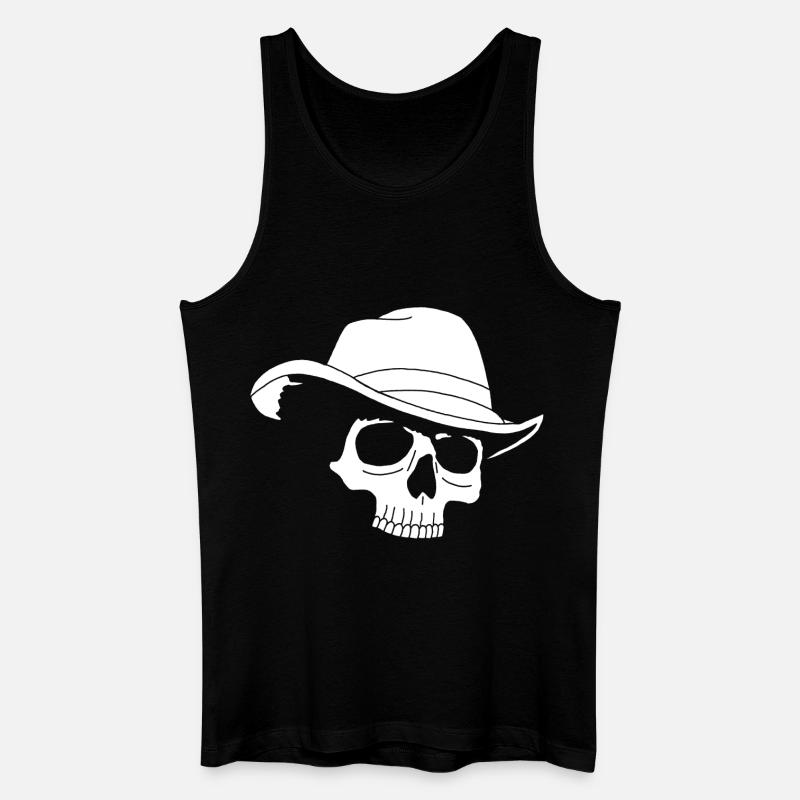 Cowboy Schädel - Männer Bio Tank Top - Schwarz