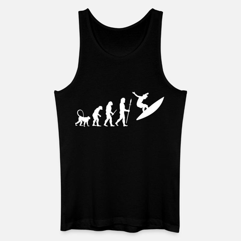 Entwicklung des Surfens - Männer Bio Tank Top - Schwarz