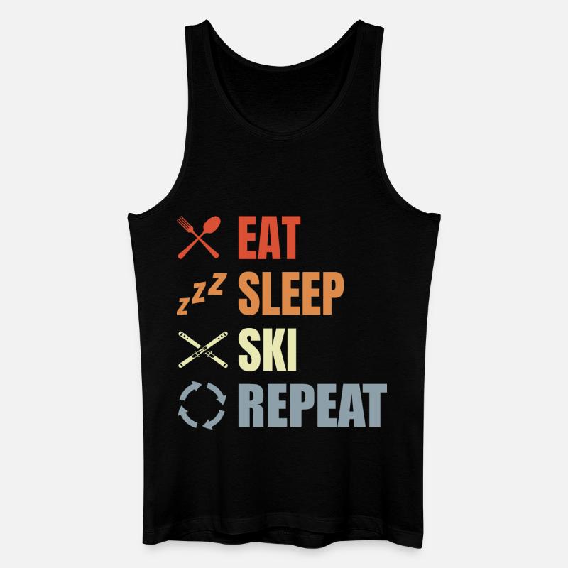 Manger Dormir Ski Répéter - Débardeur bio Homme - noir
