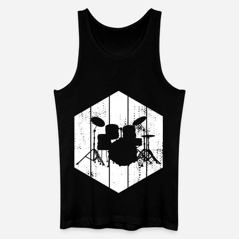 Drumset Zeichnung - Männer Bio Tank Top - Schwarz