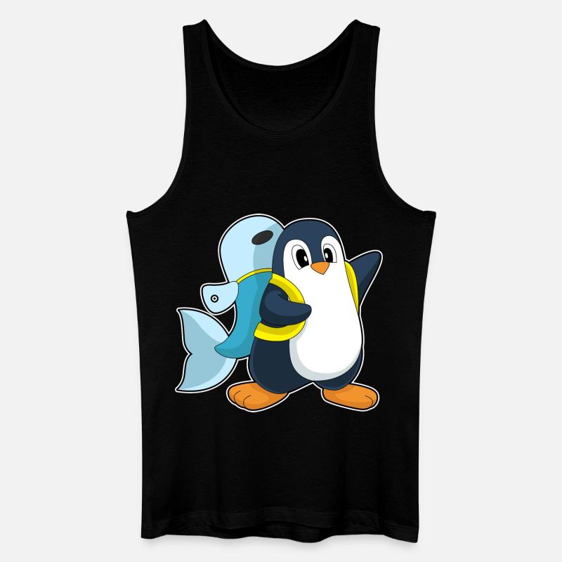 Pinguin Fisch Rucksack - Männer Bio Tank Top - Schwarz
