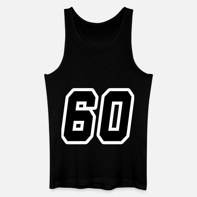 Nummer 60 - Männer Bio Tank Top - Schwarz